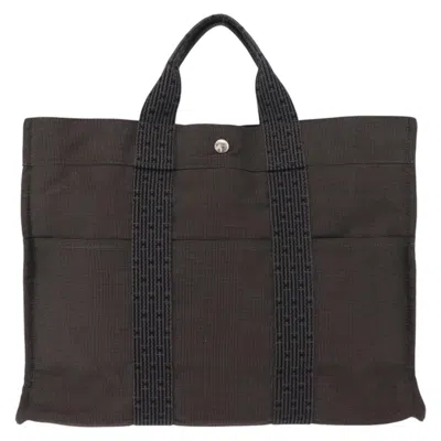 Pre-owned Hermes Fourre-tout Herline Fourre-tout Herline Gray Canvas Tote Bag Bag ()