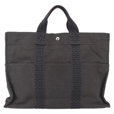 Pre-owned Hermes Fourre-tout Herline Fourre-tout Herline Gray Canvas Tote Bag Bag ()