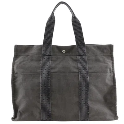 Pre-owned Hermes Fourre-tout Herline Fourre-tout Herline Gray Canvas Tote Bag Bag ()