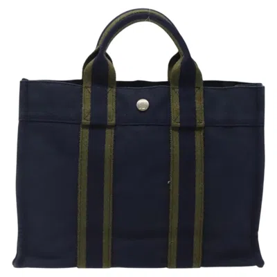 Pre-owned Hermes Hermès Fourre Tout Navy Canvas Tote Bag ()