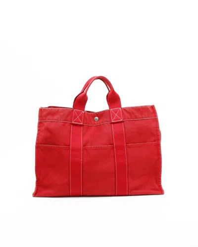 Pre-owned Hermes Hermès Fourre Tout Tote Bag In Red