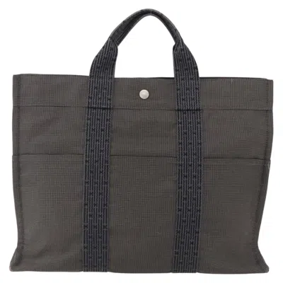 Pre-owned Hermes Fourre-tout Herline Canvas Gray Canvas Tote Bag Bag ()