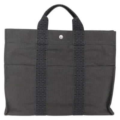 Pre-owned Hermes Fourre-tout Herline Canvas Gray Canvas Tote Bag Bag ()