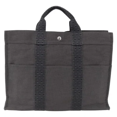 Pre-owned Hermes Fourre-tout Herline Canvas Gray Canvas Tote Bag Bag ()