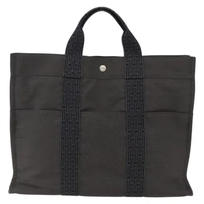 Pre-owned Hermes Fourre-tout Herline Canvas Gray Canvas Tote Bag Bag ()
