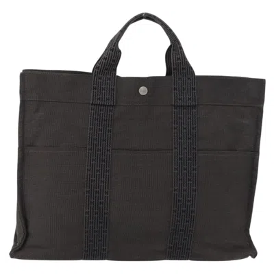 Pre-owned Hermes Fourre-tout Herline Canvas Gray Canvas Tote Bag Bag ()