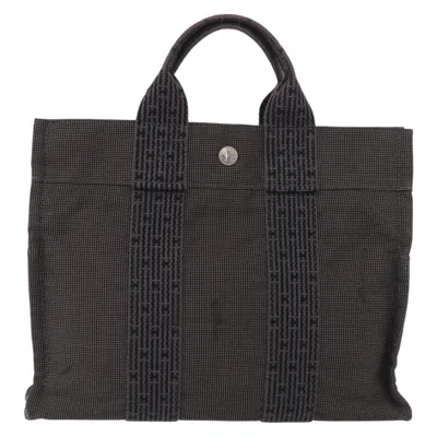 Pre-owned Hermes Fourre-tout Herline Canvas Gray Canvas Tote Bag Bag ()