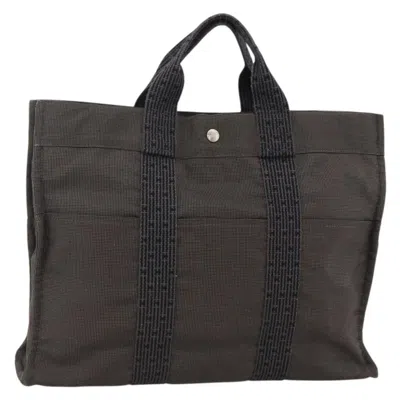 Pre-owned Hermes Fourre-tout Herline Canvas Gray Canvas Tote Bag Bag ()