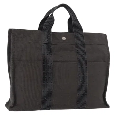Pre-owned Hermes Fourre-tout Herline Canvas Gray Canvas Tote Bag Bag ()