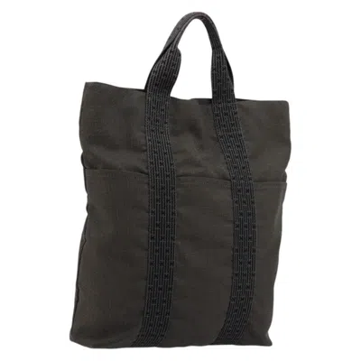 Pre-owned Hermes Fourre-tout Herline Fourre-tout Herline Gray Canvas Tote Bag Bag ()
