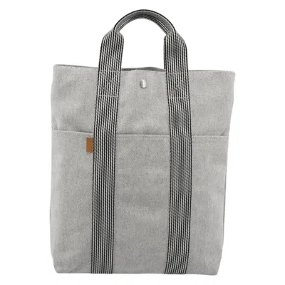 Pre-owned Hermes Fourre-tout Herline Fourre-tout Herline Gray Canvas Tote Bag Bag ()