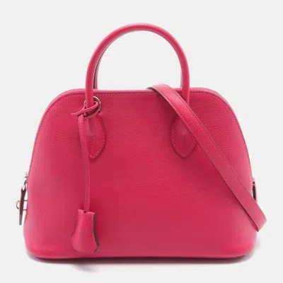 Pre-owned Hermes Bolide1923 25 Verso Hand Shoulder Bag Evercolor Framboise Shw