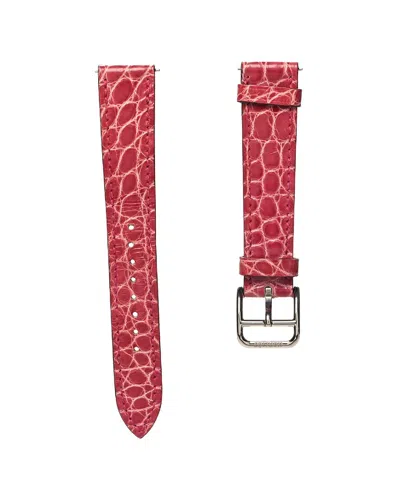 Pre-owned Hermes Hermès Framboise Shiny Alligator Heure H Hour Watch 30mm Strap (authentic Pre-loved)
