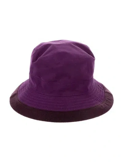 Pre-owned Hermes Fred Bucket Hat In Purple