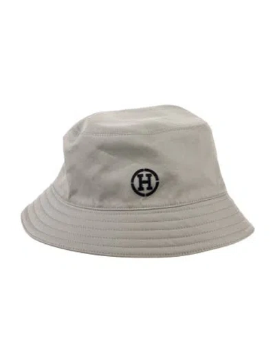 Pre-owned Hermes Fred H Circle Bucket Hat In Gray