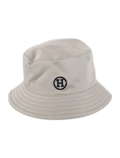 Pre-owned Hermes Fred H Circle Bucket Hat In Grey