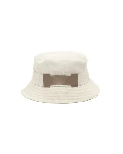 Pre-owned Hermes Hermès Fred Sangle H Bucket Hat, Size 58 In Sand