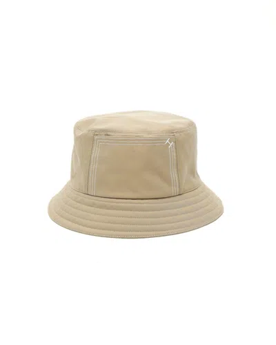 Pre-owned Hermes Hermès Fred Stich Bucket Hat, Size 59 In Sand