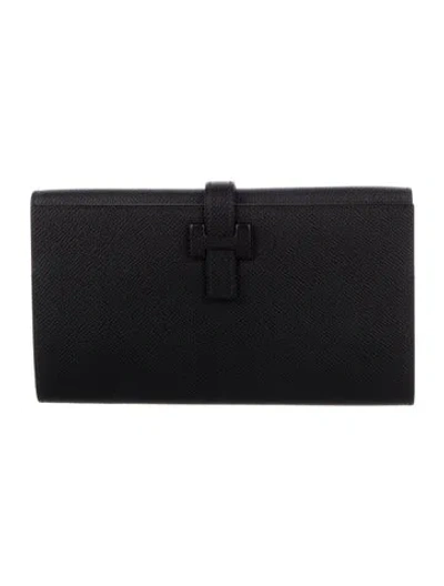 Pre-owned Hermes French Purse In Black