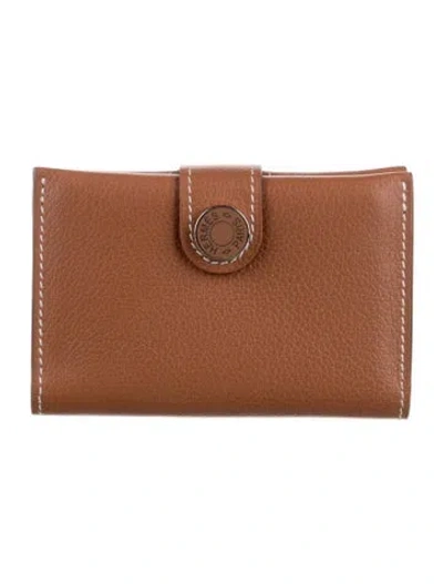 Pre-owned Hermes French Purse In Brown