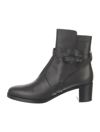 Pre-owned Hermes Frenchie 50 Leather Boots In Black