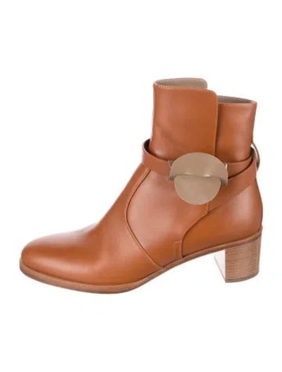 Pre-owned Hermes Frenchie 50 Leather Boots In Brown