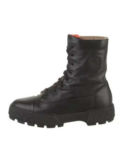 Pre-owned Hermes Fresh H Logo Combat Boots In Black