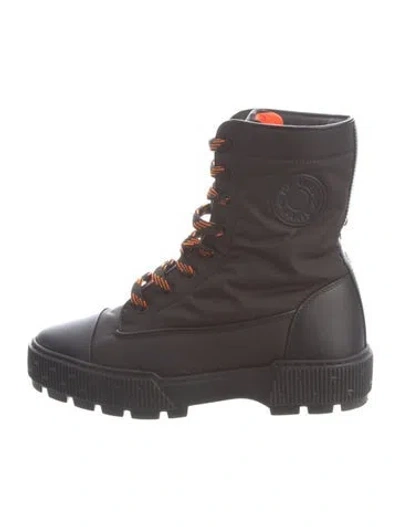 Pre-owned Hermes Fresh H Logo Combat Boots In Black