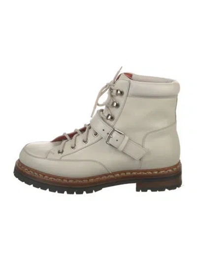 Pre-owned Hermes Fresh Hiking H Logo Combat Boots In Neutral