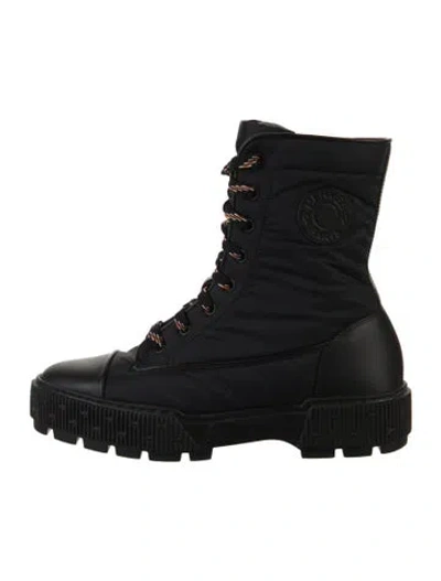 Pre-owned Hermes Fresh Nylon Combat Boots In Black