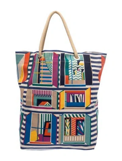 Pre-owned Hermes From My Window Beach Bag In Blue