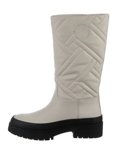 Pre-owned Hermes Fuji H Logo Boots In Neutrals