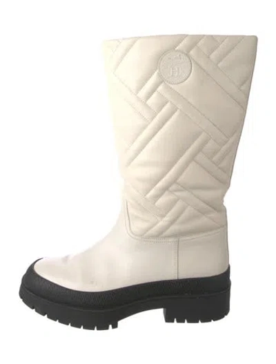 Pre-owned Hermes Fuji Leather Boots In Neutrals