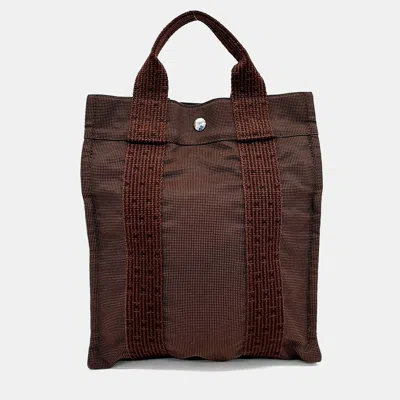 Pre-owned Hermes Furutto Burgundy Fabric Backpack