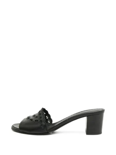Pre-owned Hermes Gaelle Cut-out Sandals In Black