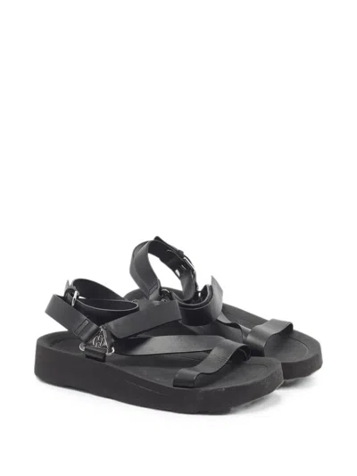 Pre-owned Hermes Galaxy Ankle Strap Sandals In Black