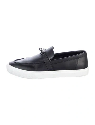 Pre-owned Hermes Game H Logo Loafers In Black