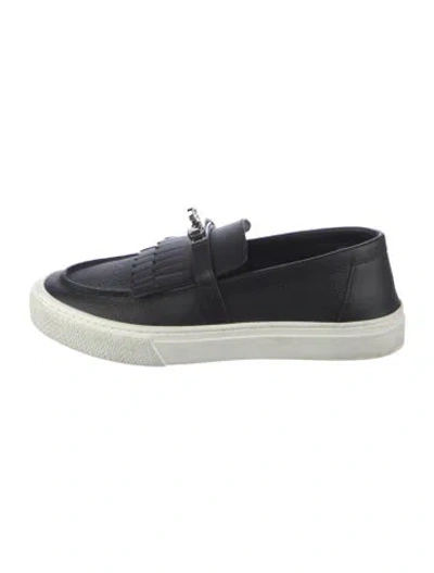 Pre-owned Hermes Game Loafer Sneakers In Black/white