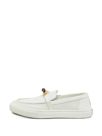 Pre-owned Hermes Game Slip-on Sneakers In White