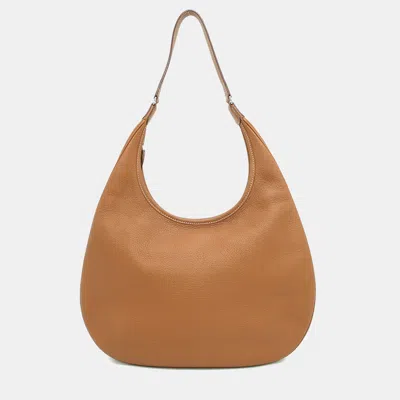 Pre-owned Hermes Gao Gold Taurillon Clemence In Brown