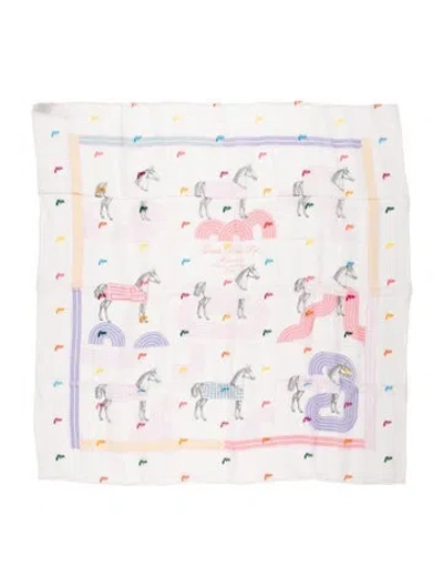 Pre-owned Hermes Garde Robe Pop Silk Scarf In Neutral