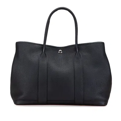 Pre-owned Hermes Garden Black Negonda Leather Tote Bag ()