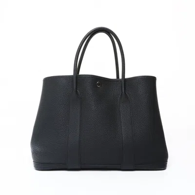 Pre-owned Hermes Garden Black Negonda Leather Tote Bag ()
