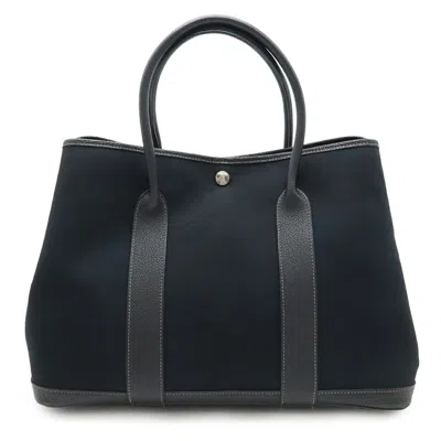 Pre-owned Hermes Garden Black Toile Officier Handbag Tote Bag ()