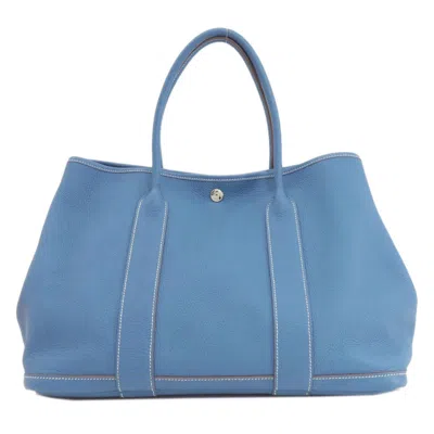 Pre-owned Hermes Garden Blue Negonda Leather Tote Bag ()