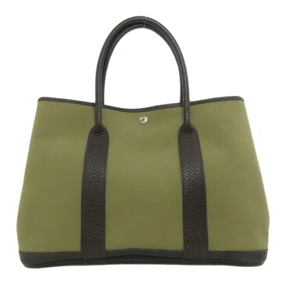 Pre-owned Hermes Garden Khaki Toile Officier Tote Bag ()