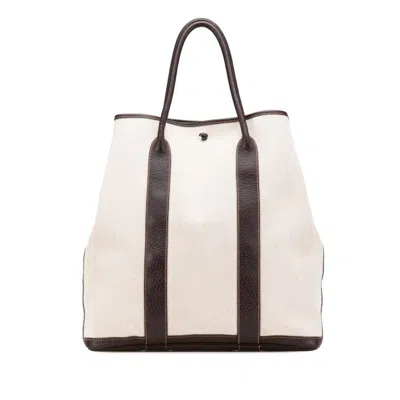 Pre-owned Hermes Garden Marron Toile H Negonda Leather Tote Bag () In Brown