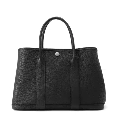 Pre-owned Hermes Garden Negonda Leather Tote Bag () In Black