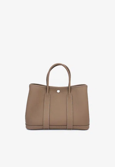 Hermes Garden Party 30 In Etoupe Negonda With Palladium Hardware