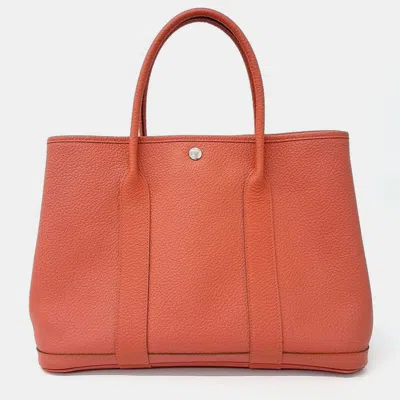 Pre-owned Hermes Garden Party 36 Bag In Orange